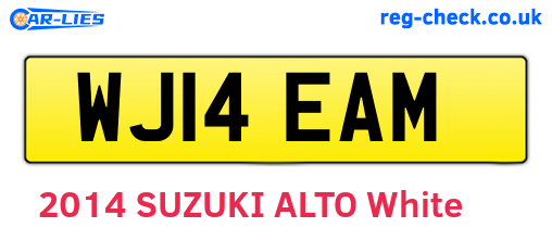 WJ14EAM are the vehicle registration plates.