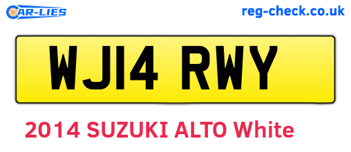WJ14RWY are the vehicle registration plates.