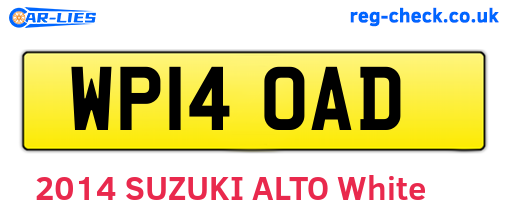 WP14OAD are the vehicle registration plates.
