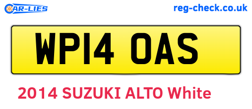 WP14OAS are the vehicle registration plates.