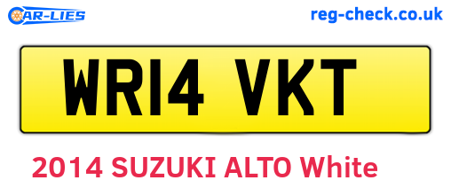 WR14VKT are the vehicle registration plates.