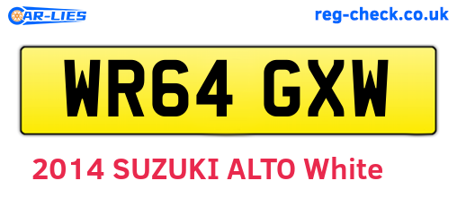 WR64GXW are the vehicle registration plates.