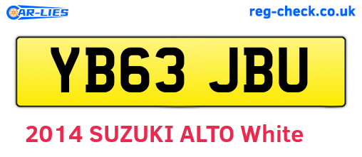 YB63JBU are the vehicle registration plates.