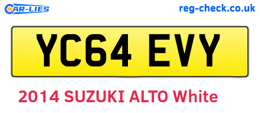 YC64EVY are the vehicle registration plates.