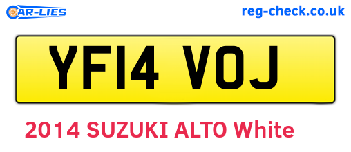 YF14VOJ are the vehicle registration plates.