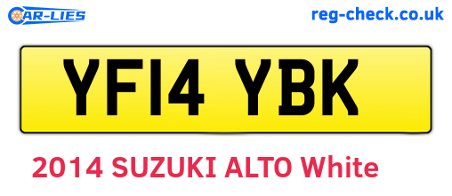 YF14YBK are the vehicle registration plates.