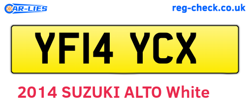 YF14YCX are the vehicle registration plates.