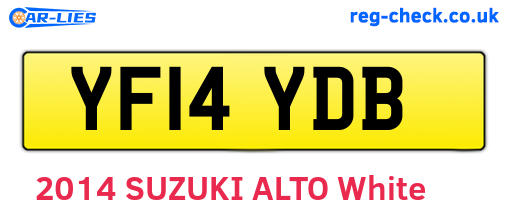 YF14YDB are the vehicle registration plates.