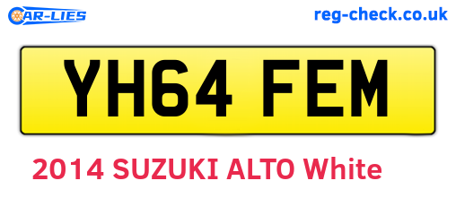YH64FEM are the vehicle registration plates.