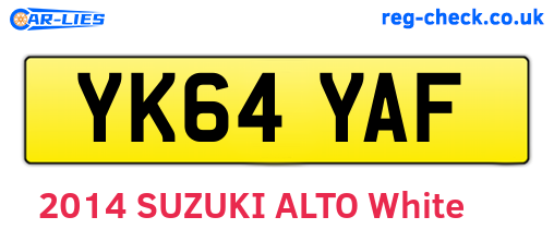 YK64YAF are the vehicle registration plates.
