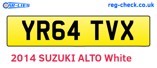 YR64TVX are the vehicle registration plates.