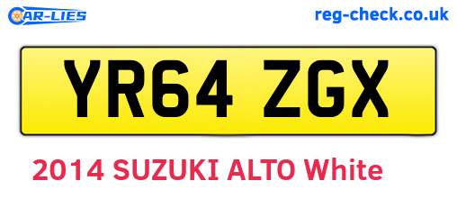 YR64ZGX are the vehicle registration plates.