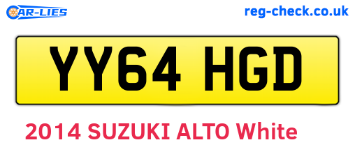 YY64HGD are the vehicle registration plates.