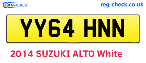 YY64HNN are the vehicle registration plates.