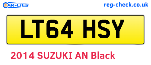 LT64HSY are the vehicle registration plates.