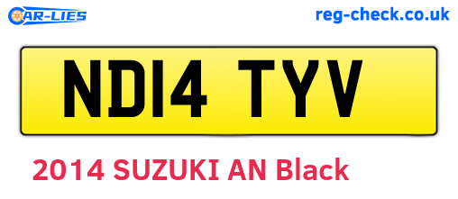 ND14TYV are the vehicle registration plates.