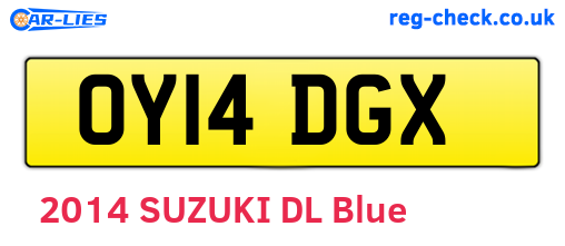 OY14DGX are the vehicle registration plates.