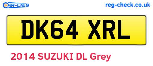 DK64XRL are the vehicle registration plates.