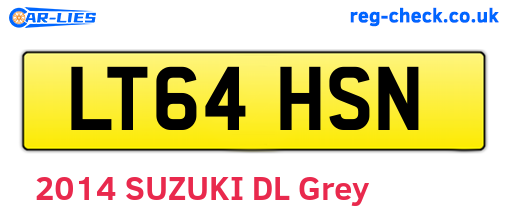 LT64HSN are the vehicle registration plates.