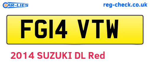 FG14VTW are the vehicle registration plates.