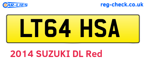 LT64HSA are the vehicle registration plates.