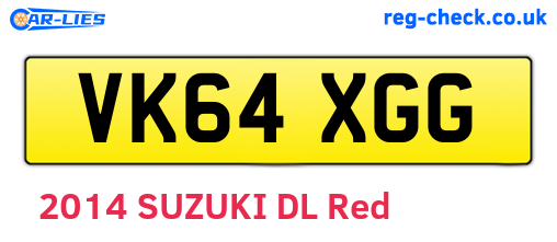 VK64XGG are the vehicle registration plates.