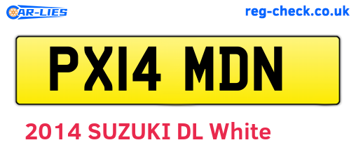 PX14MDN are the vehicle registration plates.