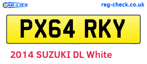 PX64RKY are the vehicle registration plates.