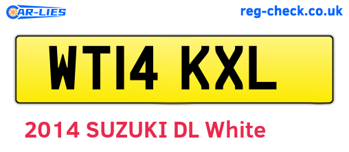 WT14KXL are the vehicle registration plates.