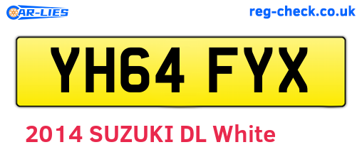 YH64FYX are the vehicle registration plates.