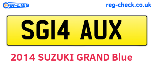 SG14AUX are the vehicle registration plates.