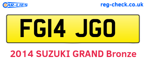 FG14JGO are the vehicle registration plates.