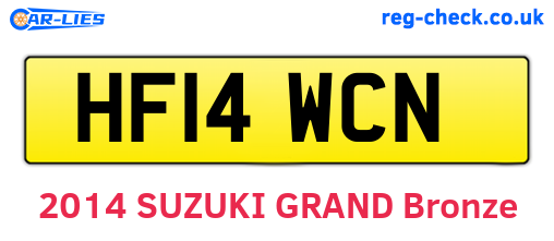 HF14WCN are the vehicle registration plates.