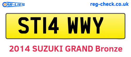 ST14WWY are the vehicle registration plates.