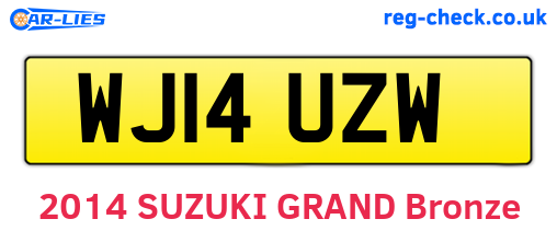 WJ14UZW are the vehicle registration plates.
