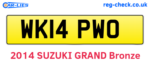 WK14PWO are the vehicle registration plates.