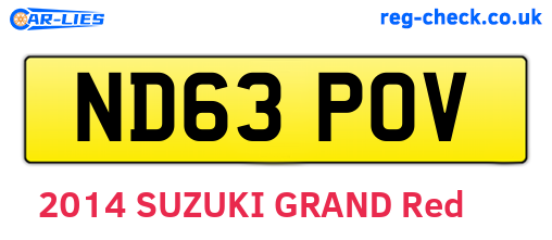 ND63POV are the vehicle registration plates.