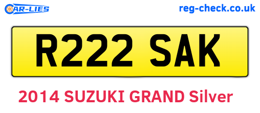R222SAK are the vehicle registration plates.