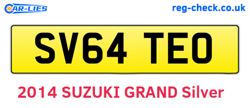 SV64TEO are the vehicle registration plates.