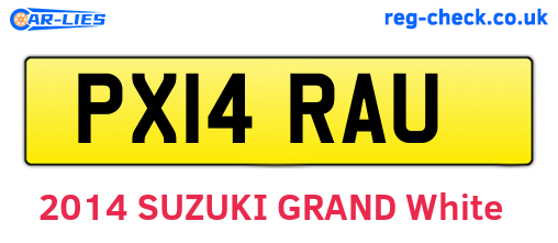 PX14RAU are the vehicle registration plates.