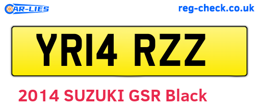 YR14RZZ are the vehicle registration plates.