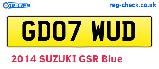 GD07WUD are the vehicle registration plates.
