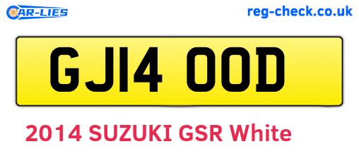 GJ14OOD are the vehicle registration plates.