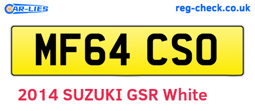 MF64CSO are the vehicle registration plates.