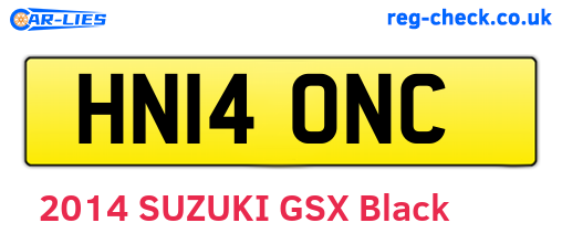 HN14ONC are the vehicle registration plates.