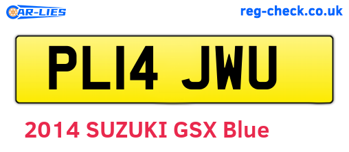 PL14JWU are the vehicle registration plates.