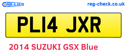 PL14JXR are the vehicle registration plates.