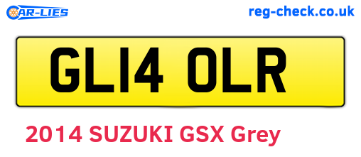 GL14OLR are the vehicle registration plates.