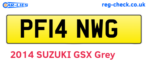 PF14NWG are the vehicle registration plates.