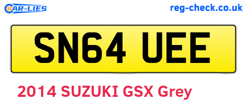 SN64UEE are the vehicle registration plates.